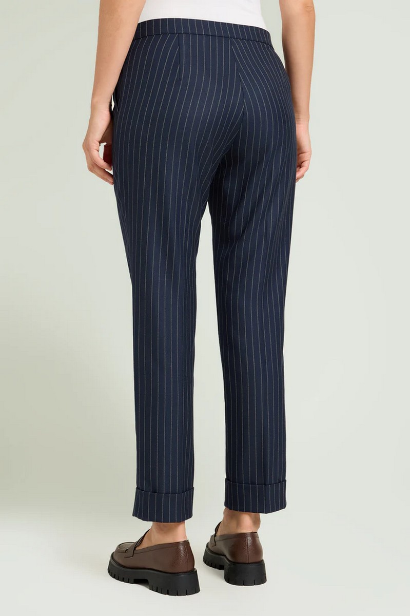 Luisa Viola Γυναικείο Παντελόνι Chinos Ριγέ Straight Fit φωτογραφία