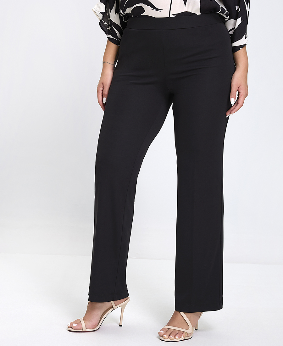 Donna Vita Γυναικείο Παντελόνι με Ελαστική Μέση Straight Fit σε Μαύρο