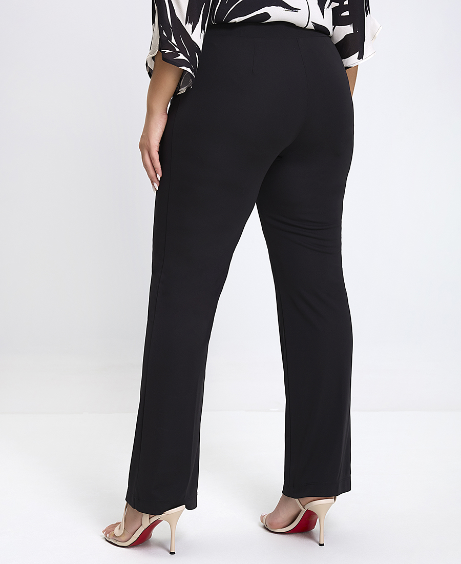 Γυναικείο Παντελόνι με Ελαστική Μέση Straight Fit σε Μαύρο φωτογραφία