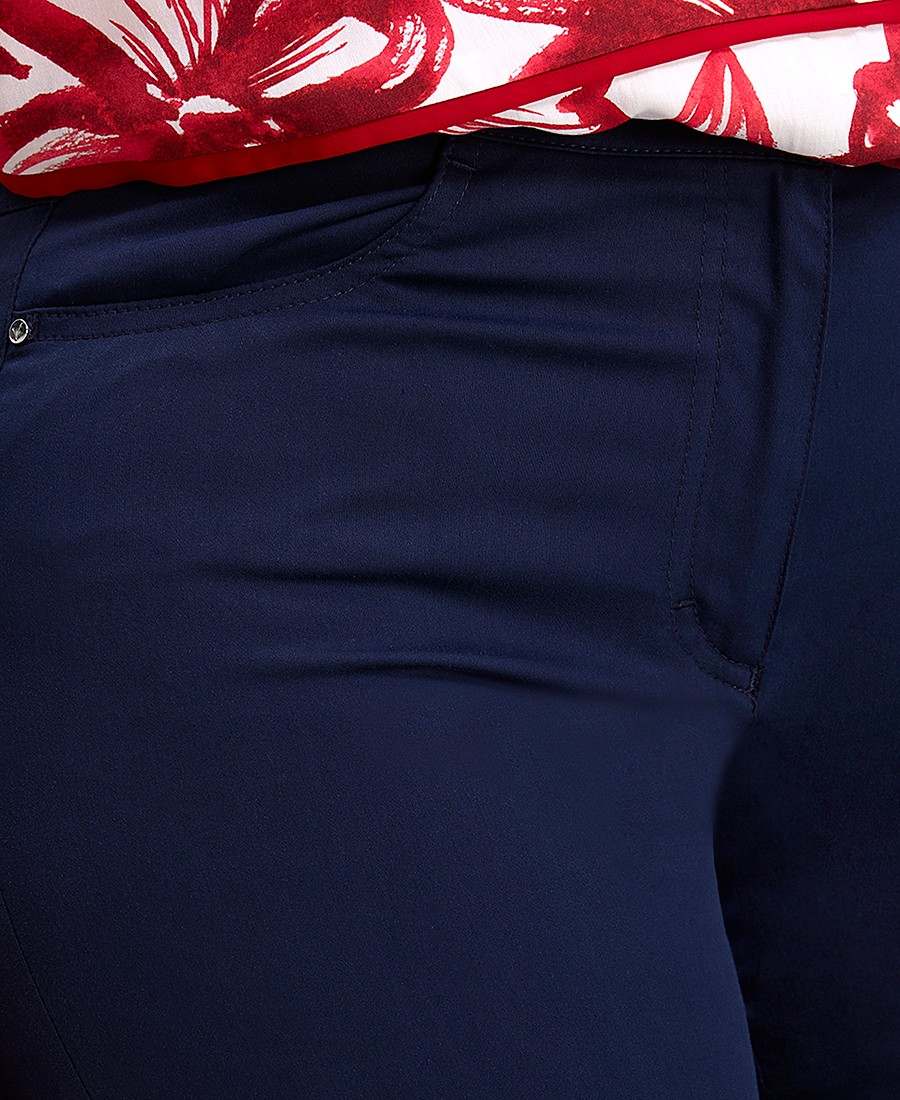 Γυναικείο Παντελόνι Regular Fit Με Ψηλόμεση Γραμμή Και Ίσιο Τελείωμα Μπλε φωτογραφία