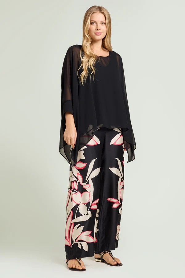 Luisa Viola Γυναικείο Παντελόνι Εμπριμέ Με Σατέν Υφή φωτογραφία