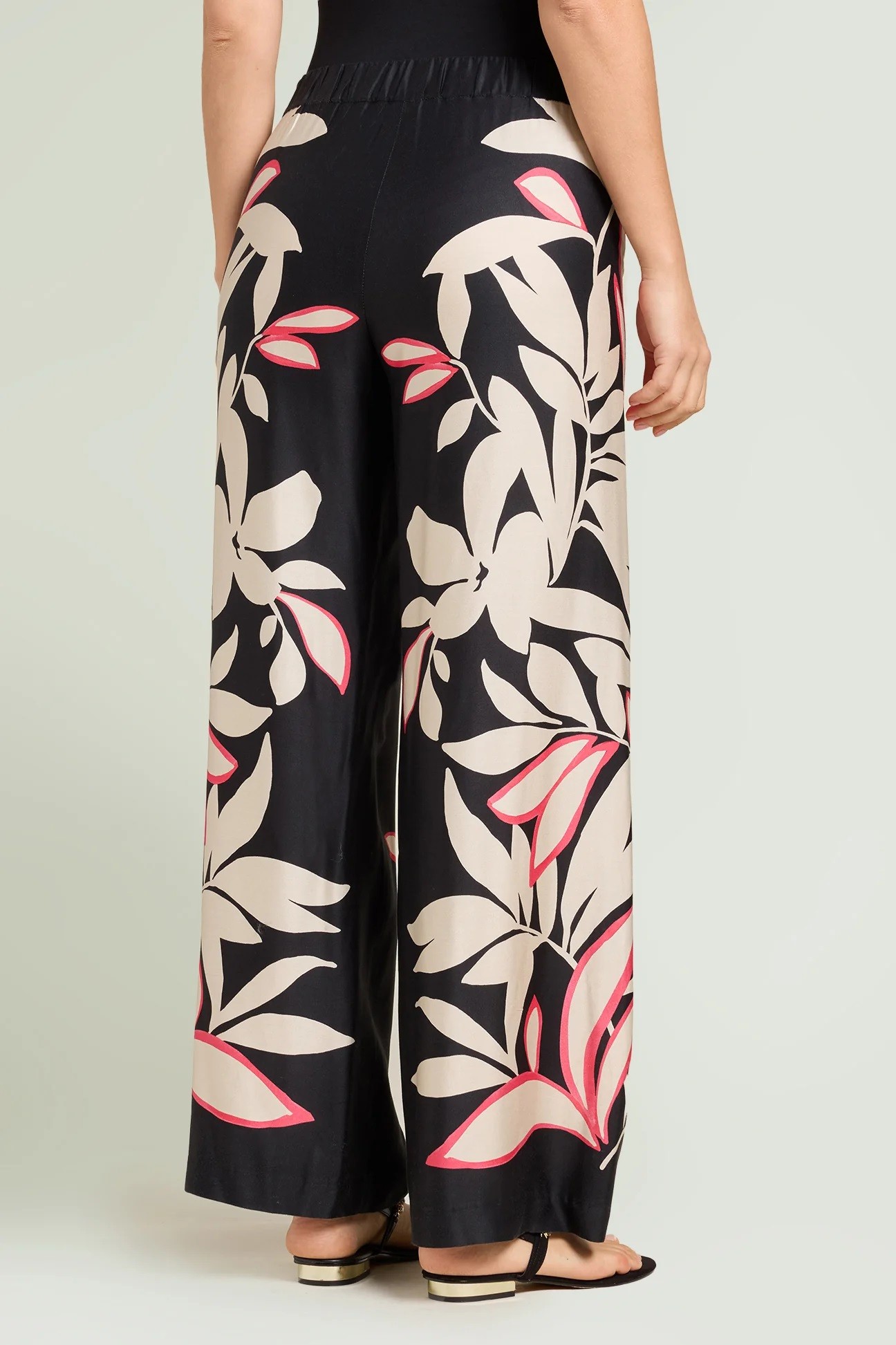 Luisa Viola Γυναικείο Παντελόνι Εμπριμέ Με Σατέν Υφή φωτογραφία