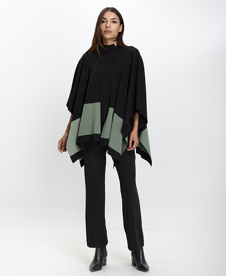 Luisa Viola Γυναικεία Κάπα Oversized Με Color Block Σχέδιο φωτογραφία