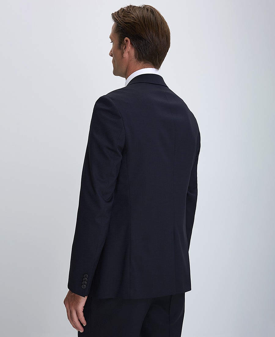 BOSS Ανδρικό Μάλλινο Κοστούμι Slim Fit Σκούρο Μπλε φωτογραφία