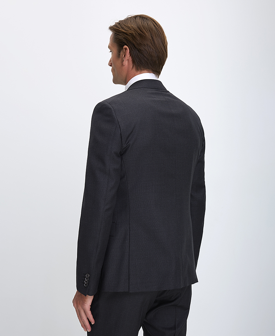 CC Collection Corneliani Ανδρικό Κοστούμι S110's Wool Twill Slim Fit σε Καρό Γκρι φωτογραφία