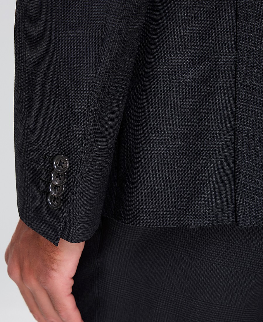 CC Collection Corneliani Ανδρικό Κοστούμι S110's Wool Twill Slim Fit σε Καρό Γκρι φωτογραφία