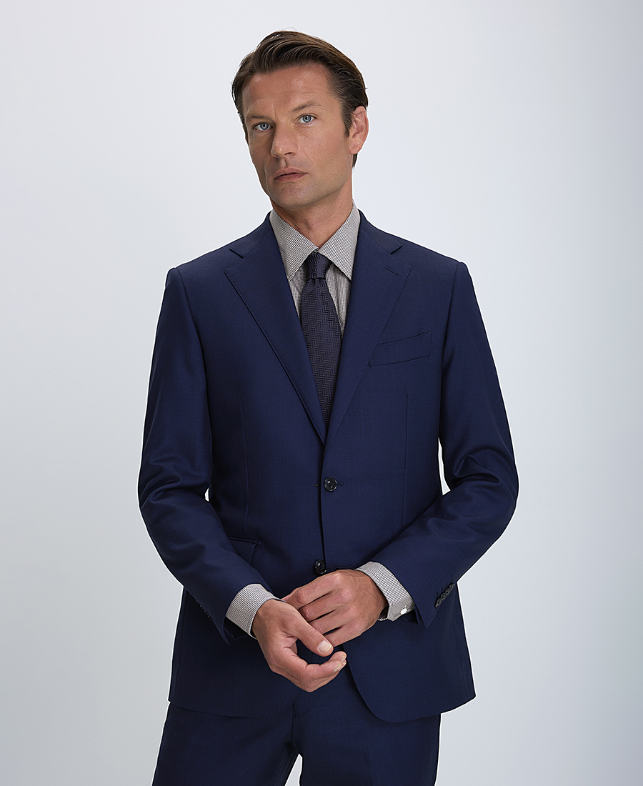 Kaiserhoff Ανδρικό Κοστούμι Mοντέρνα Γραμμή Μάλλινο Μπλε φωτογραφία