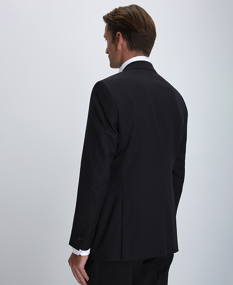 Kaiserhoff Ανδρικό Κοστούμι Κλασική Γραμμή 100% Μαλλί Μαύρο φωτογραφία