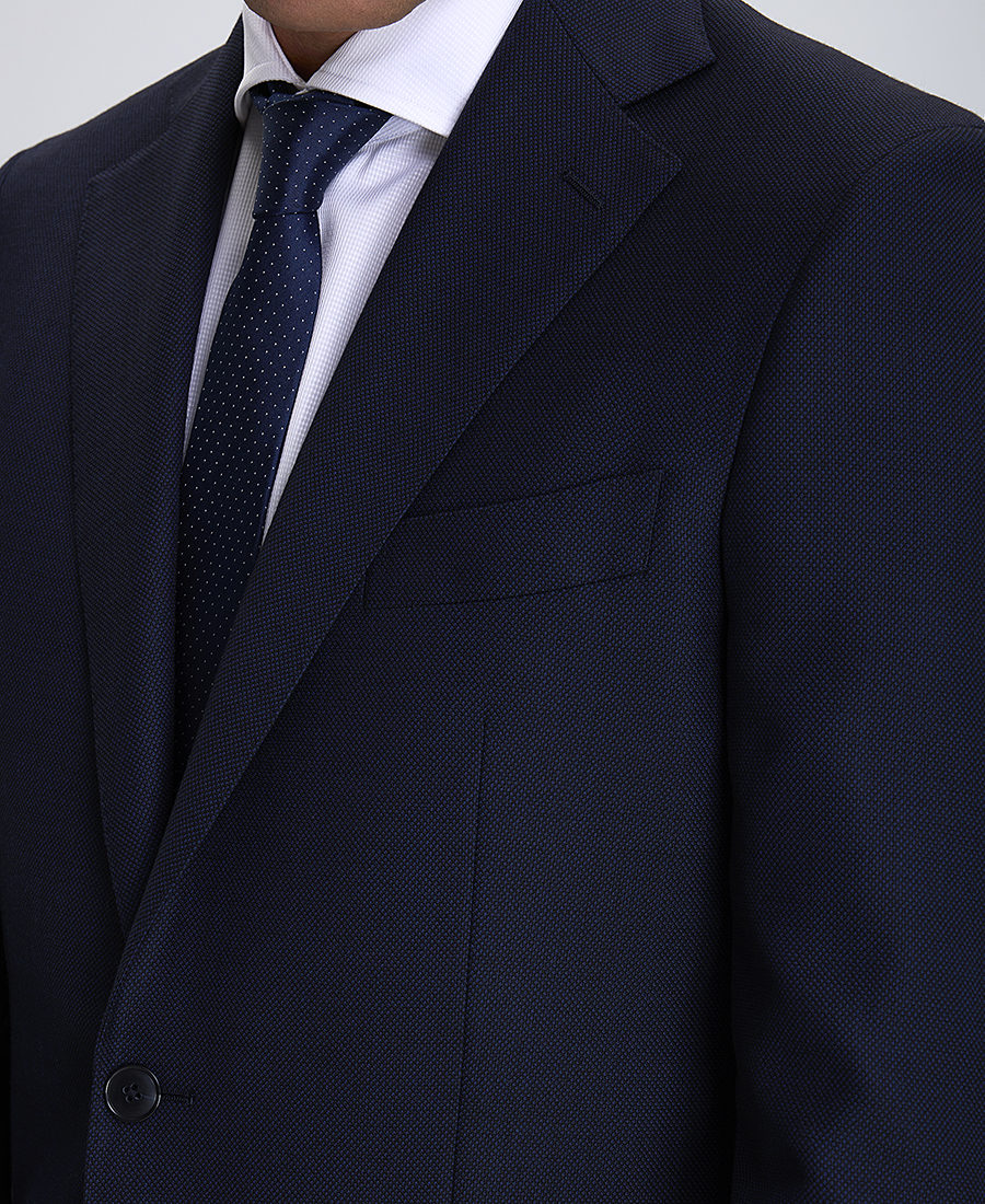 Kaiserhoff Ανδρικό Κοστούμι Κλασική Γραμμή 100% Μαλλί Σκούρο Μπλε φωτογραφία