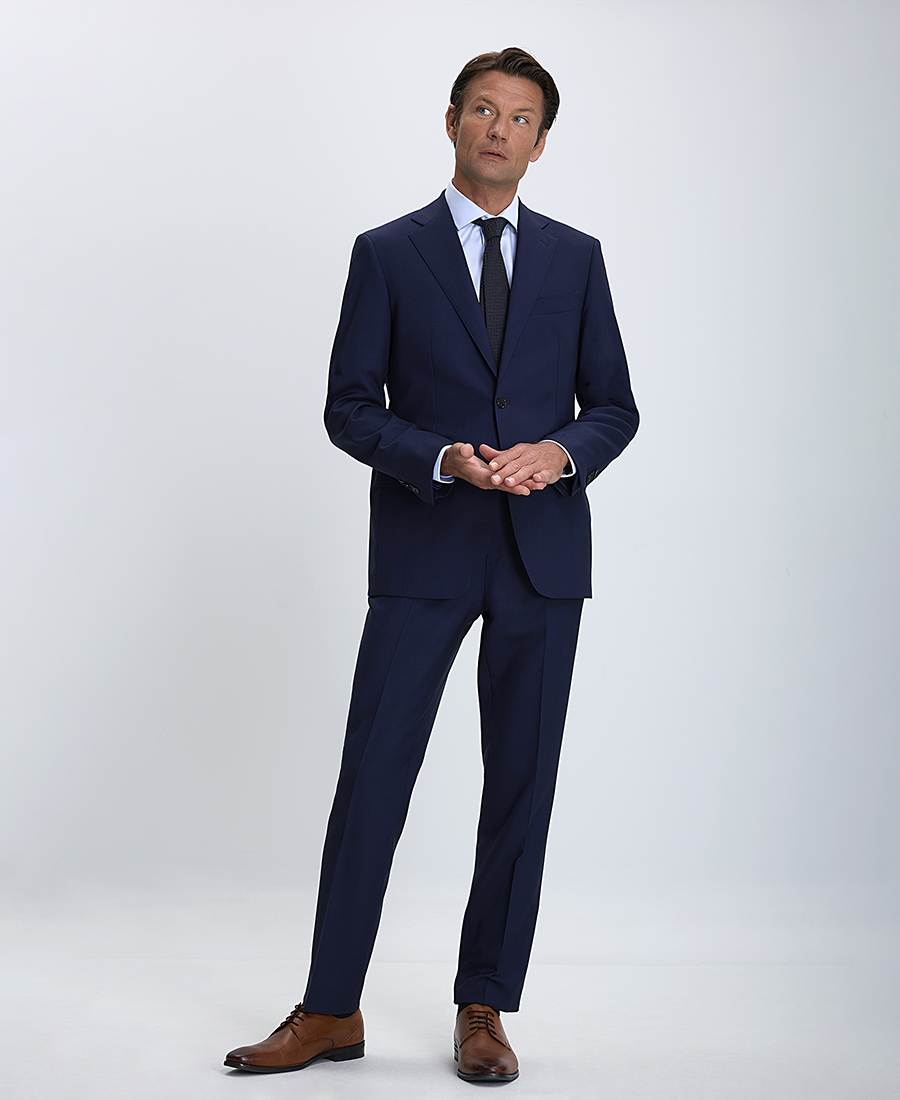 Kaiserhoff Kaiserhoff Ανδρικό Κοστούμι Κλασικής Γραμμής 100% Μαλλί Σκούρο Μπλε