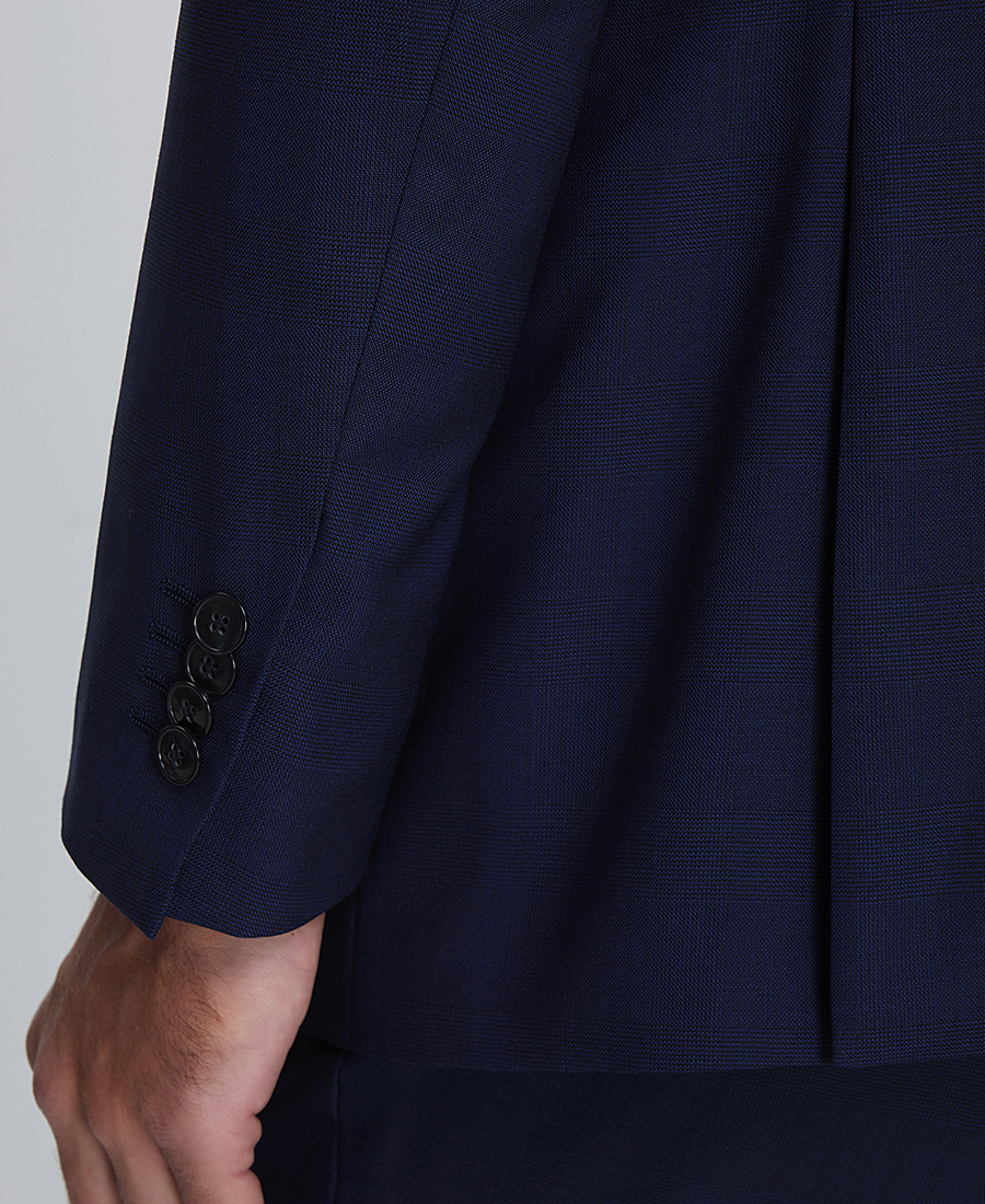 Kaiserhoff Ανδρικό Κοστούμι Κλασικής Γραμμής 100% Μαλλί Σκούρο Μπλε φωτογραφία