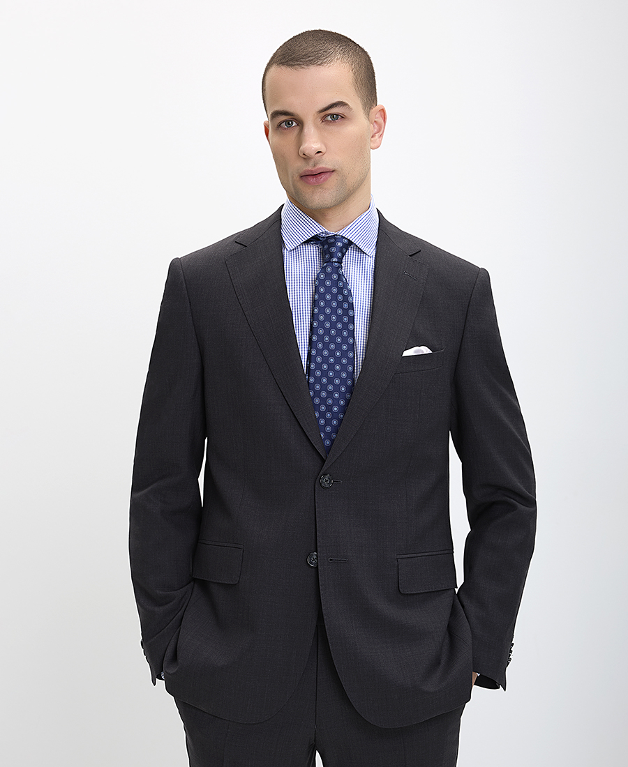 Kaiserhoff Ανδρικό Κοστούμι Hand Tailored Modern Fit σε Γκρι Σκούρο φωτογραφία