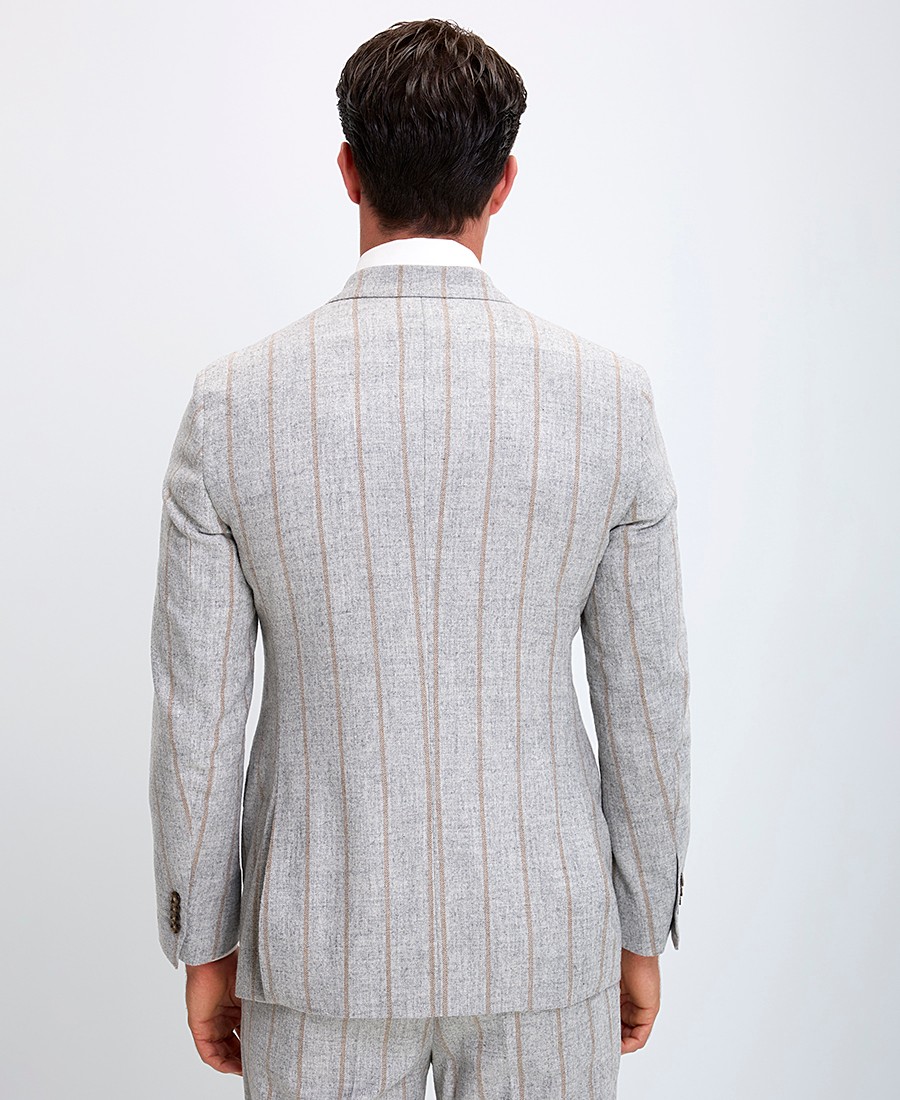 HD x Vardas Ανδρικό Κοστούμι Slim Fit Ριγέ Ανοιχτό Γκρι φωτογραφία