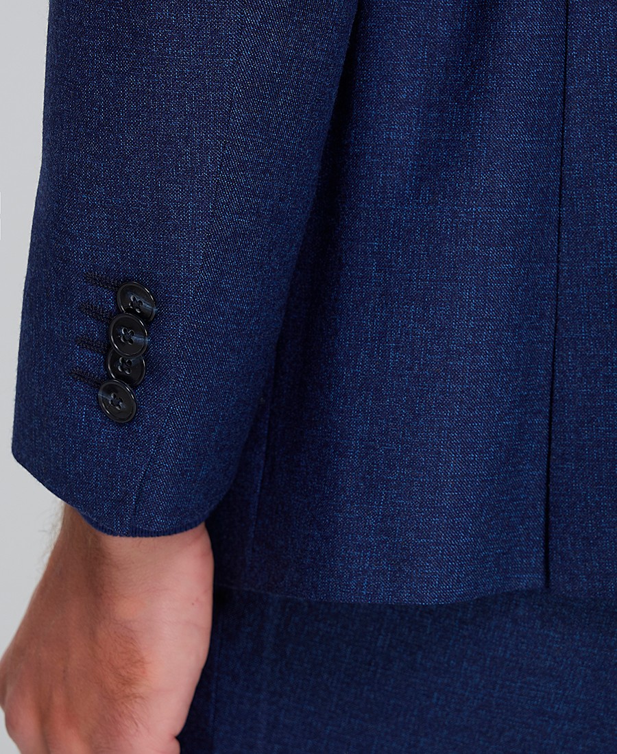 HD x Vardas Ανδρικό Κοστούμι Woven Wool Slim Fit Μπλε φωτογραφία