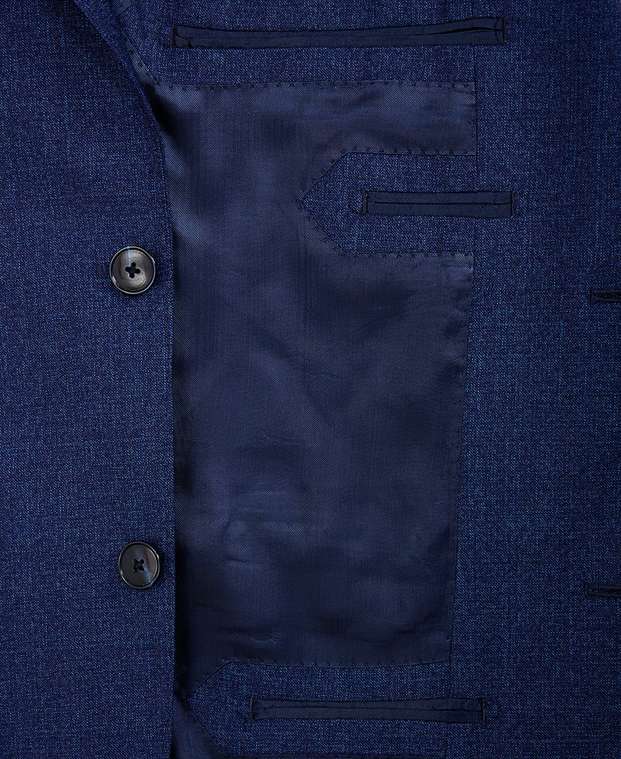 HD x Vardas Ανδρικό Κοστούμι Woven Wool Slim Fit Μπλε φωτογραφία