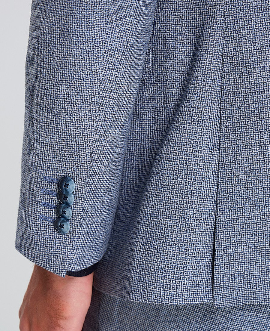 HD x Vardas Ανδρικό Κοστούμι Woven Wool & Cashmere Slim Fit Ανοιχτό Μπλε φωτογραφία