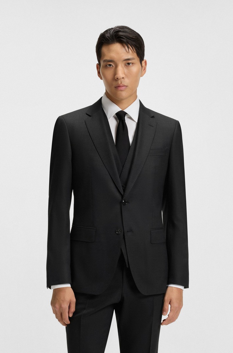 Boss Ανδρικό Κοστούμι 3 Pieces Μάλλινο με Μικρομοτίβο Slim Fit φωτογραφία