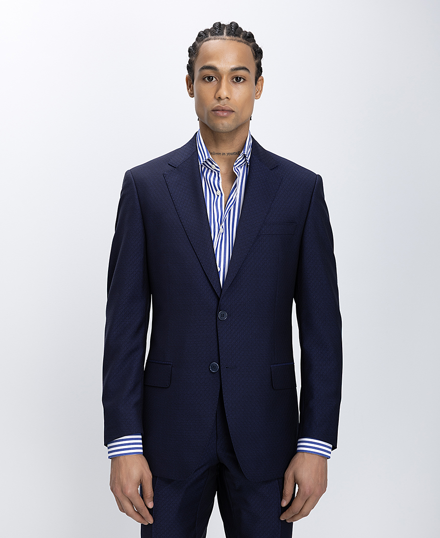 Vardas Ανδρικό Κοστούμι Μάλλινο Slim Fit Με Διακριτικό Σχέδιο φωτογραφία