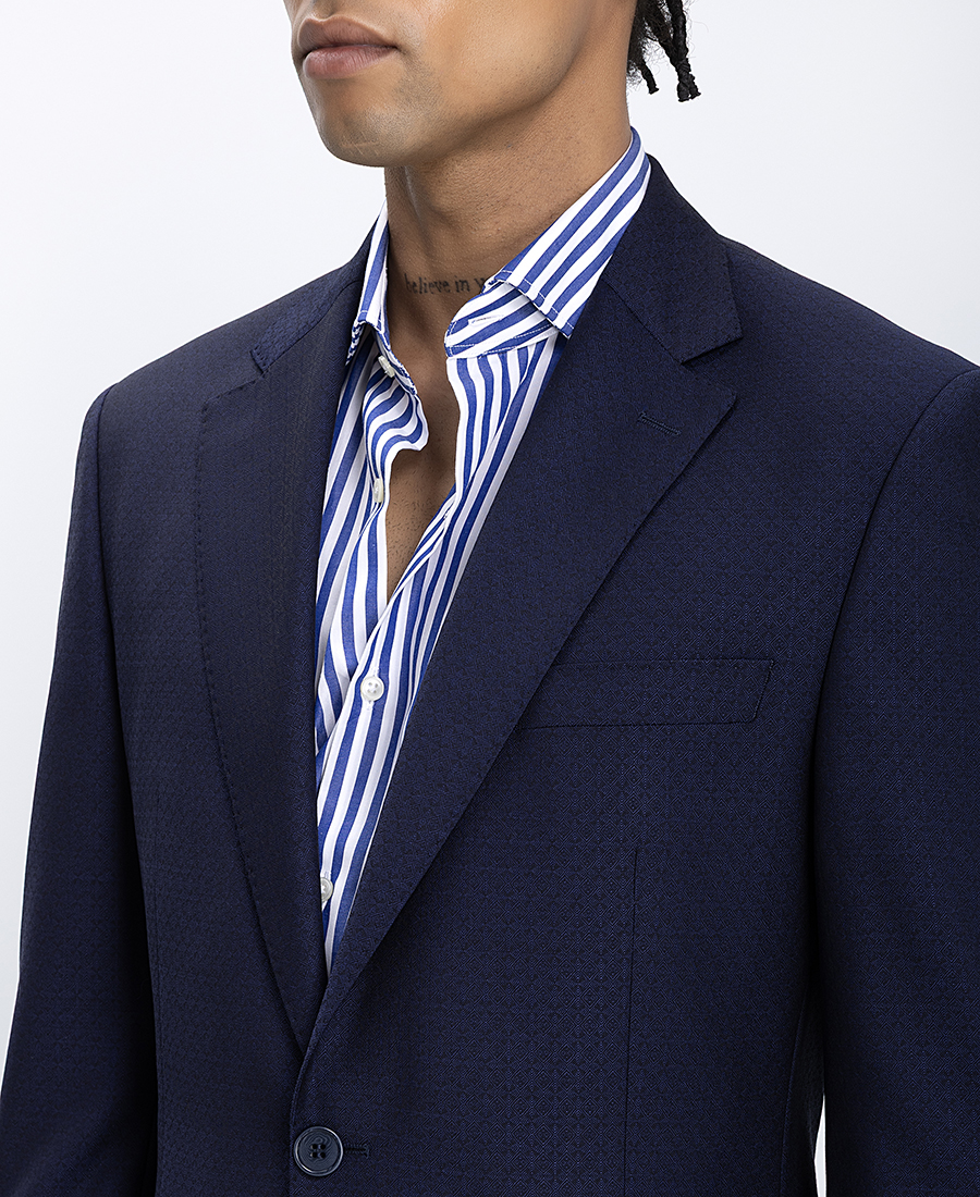 Vardas Ανδρικό Κοστούμι Μάλλινο Slim Fit Με Διακριτικό Σχέδιο φωτογραφία