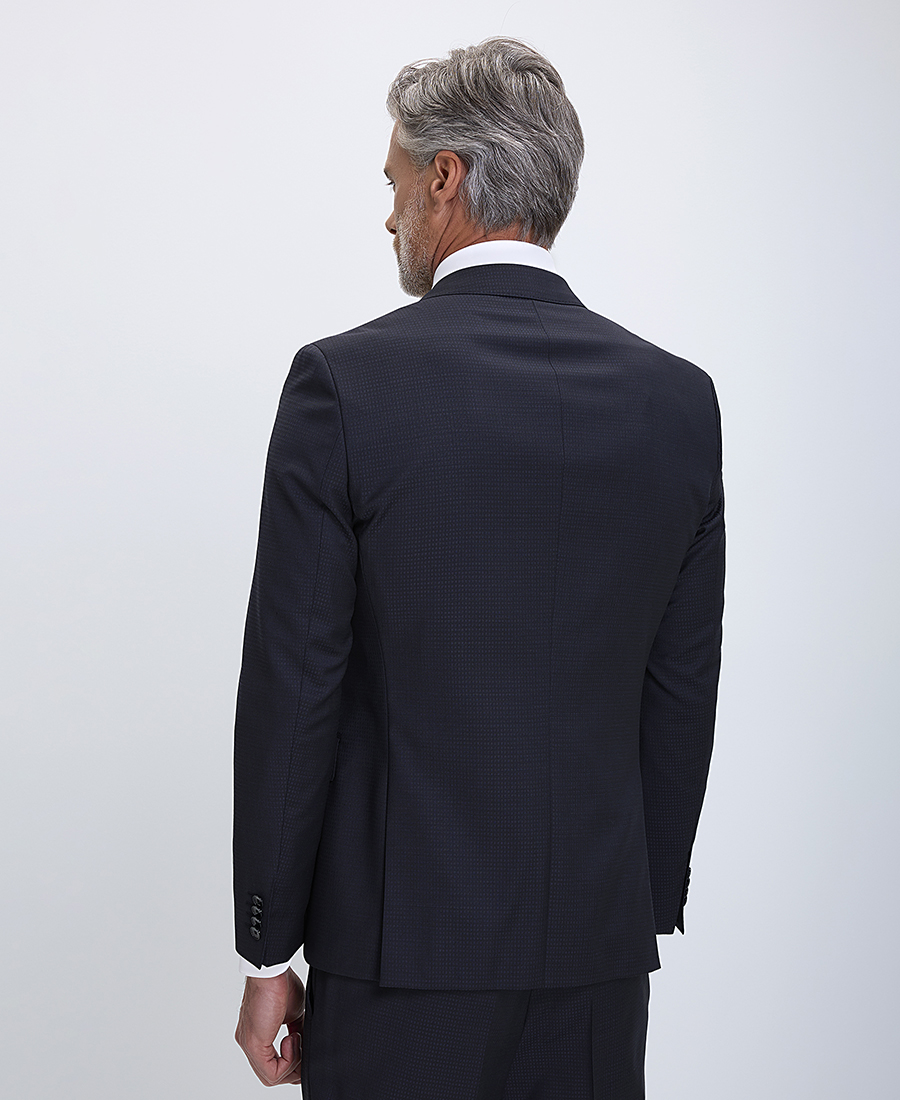 Boss Κοστούμι με Μικροσχέδιο Slim Fit σε Μπλε Σκούρο φωτογραφία