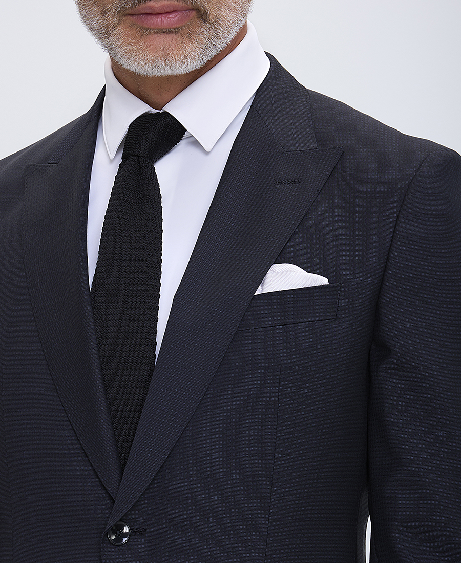 Boss Κοστούμι με Μικροσχέδιο Slim Fit σε Μπλε Σκούρο φωτογραφία