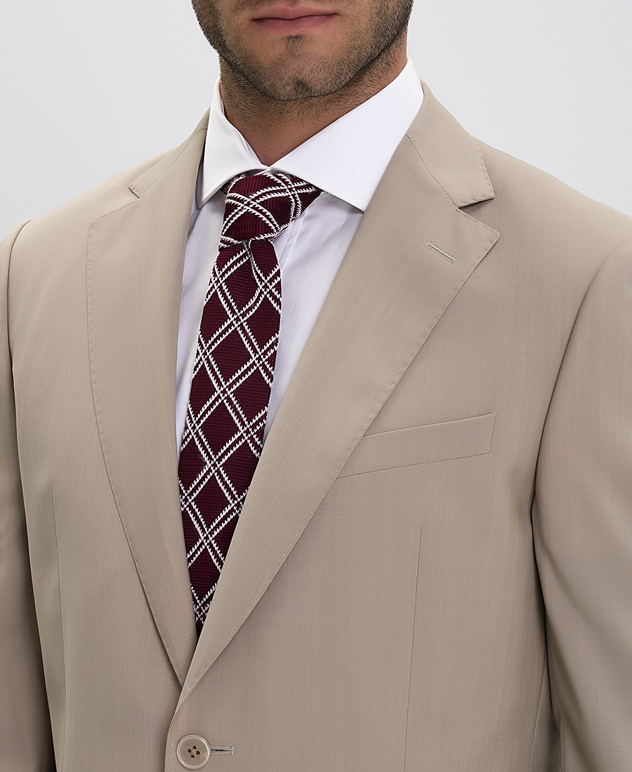 Vardas Κοστούμι σε Μπεζ Modern Fit φωτογραφία