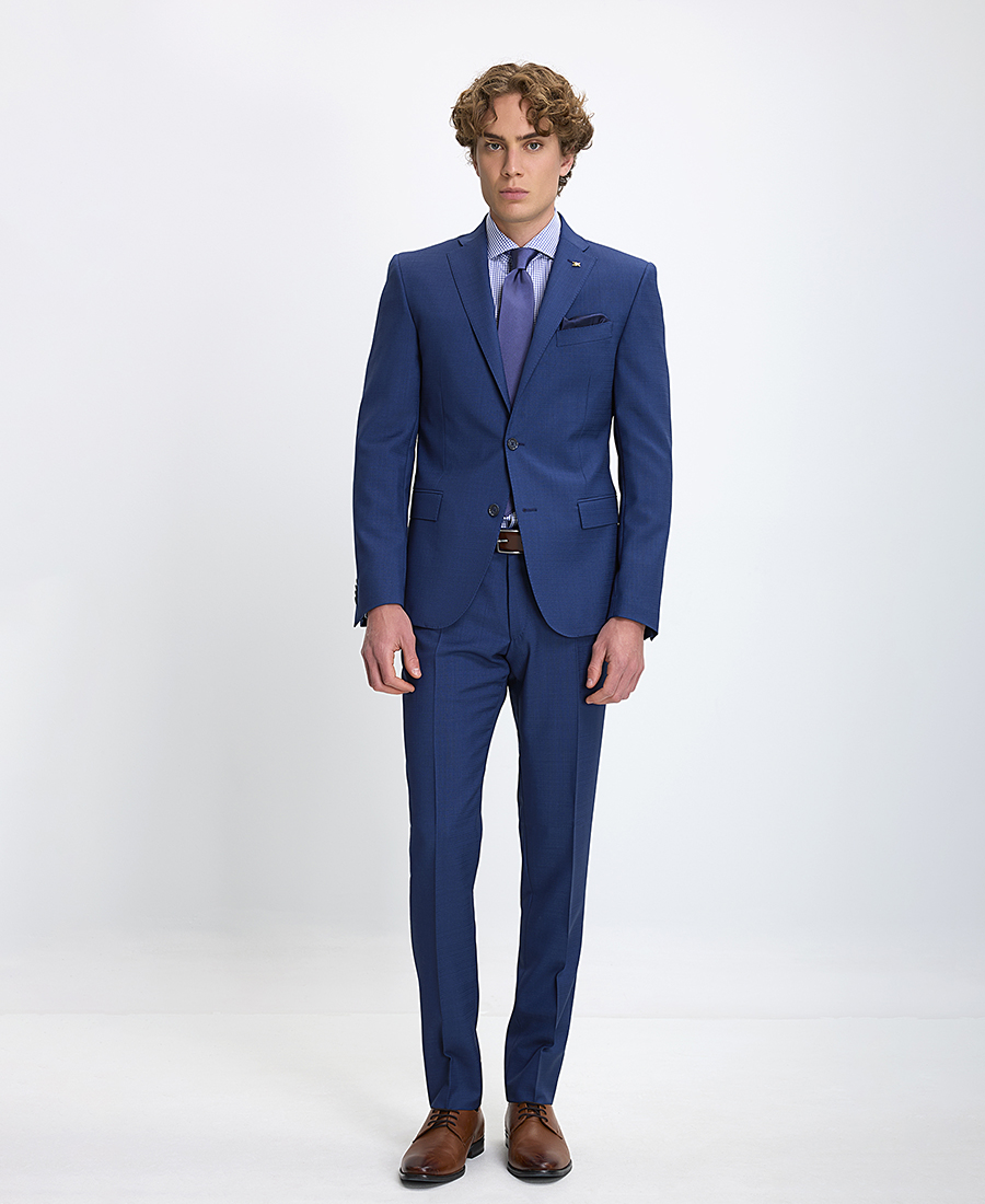 Corneliani Ανδρικό Κοστούμι Slim Fit Μπλε