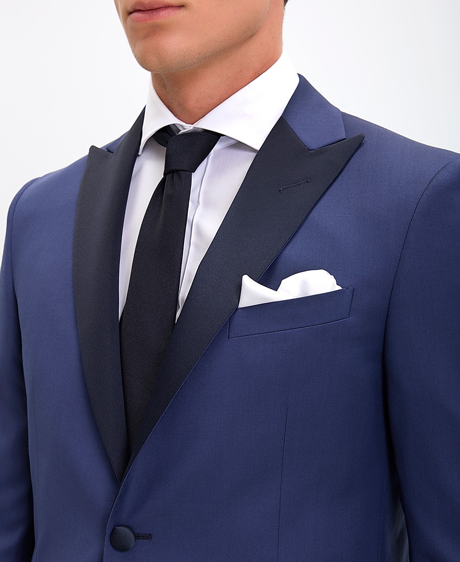CC Collection Corneliani Ανδρικό Κοστούμι Tuxedo με Διχρωμία Σακακιού Slim Fit φωτογραφία