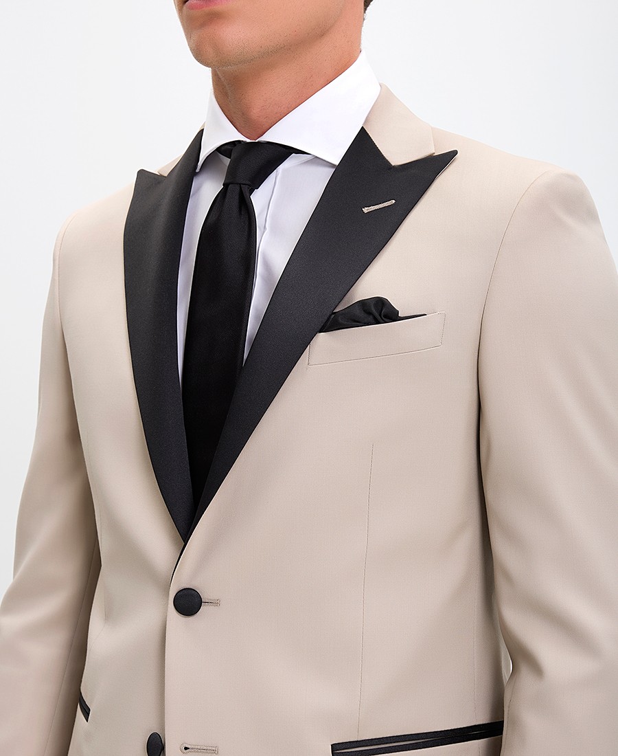 CC Collection Corneliani Ανδρικό Κοστούμι Tuxedo με Διχρωμία Σακακιού Slim Fit φωτογραφία