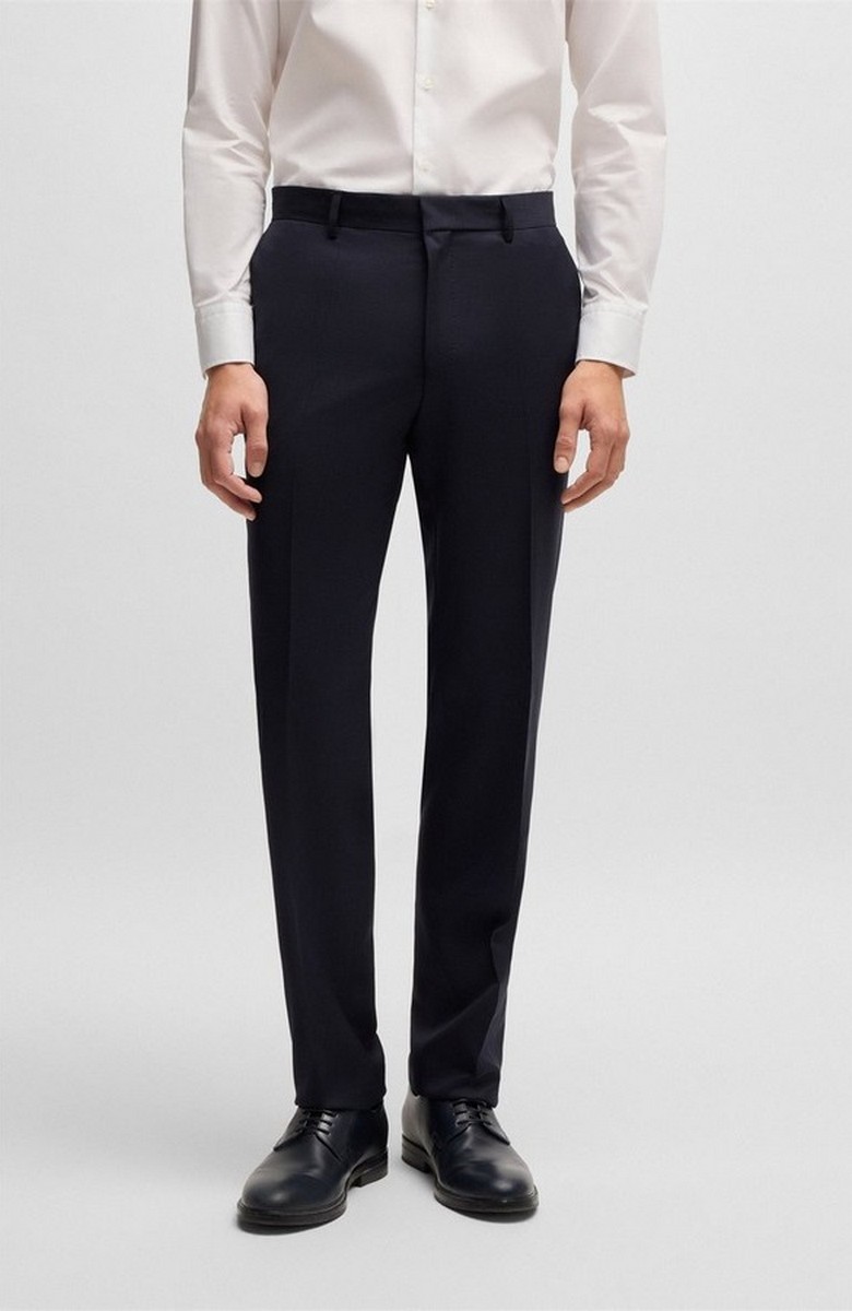 Boss Ανδρικό Κοστούμι Slim Fit Three-Piece Μάλλινο Μπλε φωτογραφία