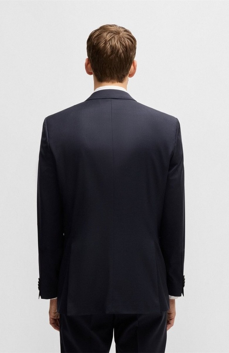 Boss Ανδρικό Κοστούμι Slim Fit Three-Piece Μάλλινο Μπλε φωτογραφία