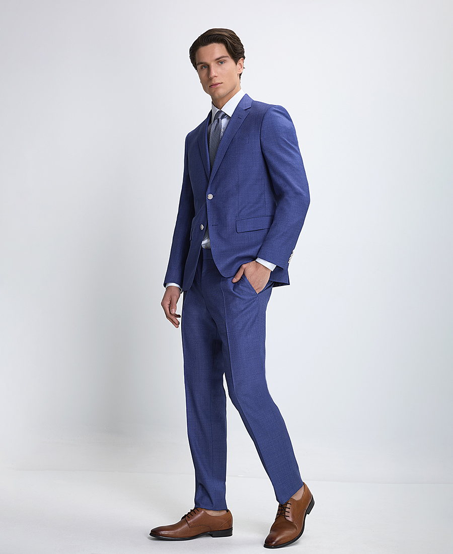 Boss Boss Ανδρικό Κοστούμι με Μικρομοτίβο Slim Fit σε Μπλε