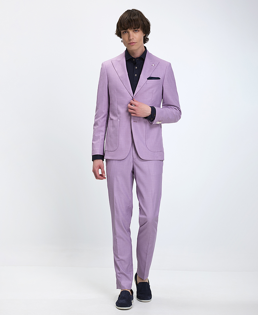 MarkUp Mark Up Ανδρικό Κοστούμι Slim Fit Πολυεστερικό Με Μικροσχέδιο