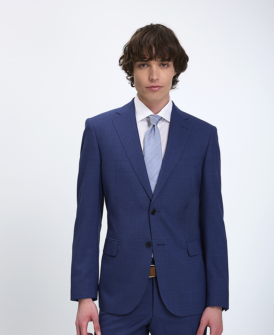 Kaiser Hoff Ανδρικό Κοστούμι Slim Fit Μάλλινο Merino Extrafine Μπλε φωτογραφία