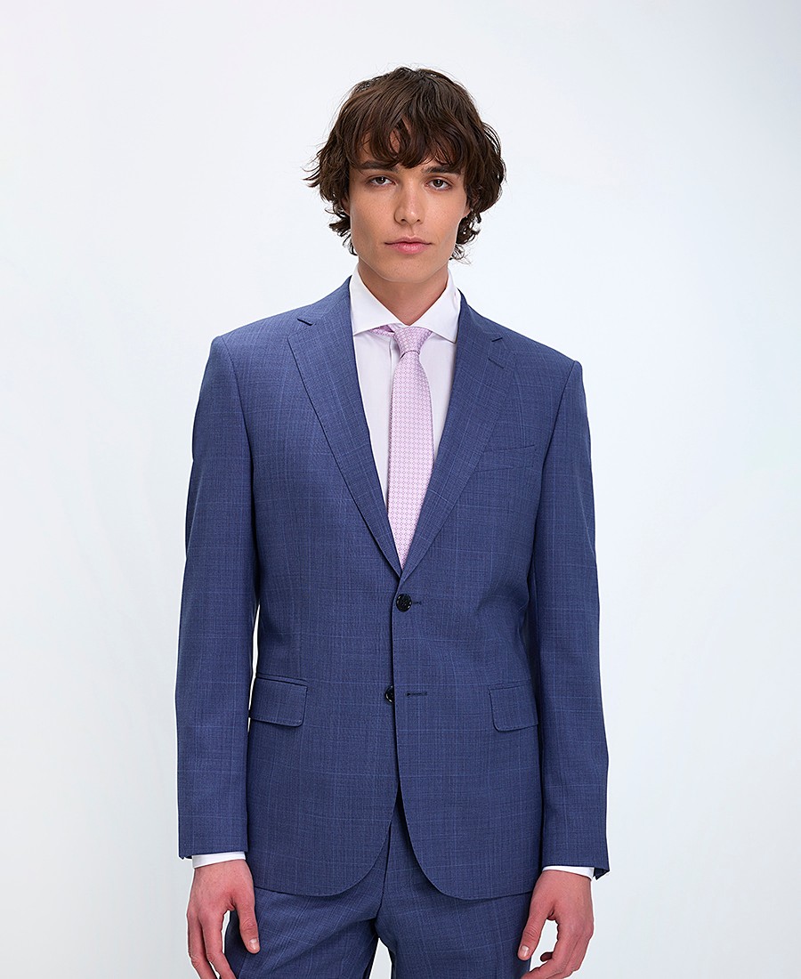 Kaiser Hoff Ανδρικό Κοστούμι Slim Fit Μάλλινο Super 110’s Μπλε φωτογραφία