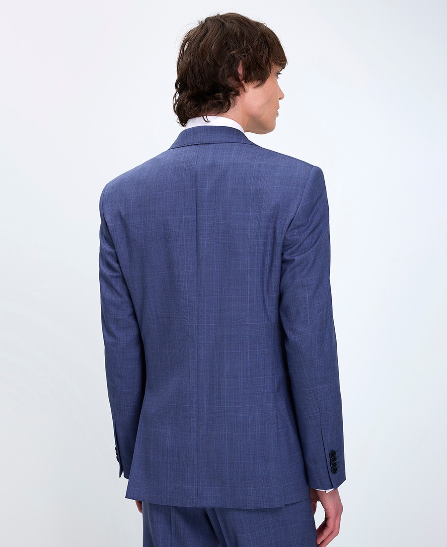 Kaiser Hoff Ανδρικό Κοστούμι Slim Fit Μάλλινο Super 110’s Μπλε φωτογραφία