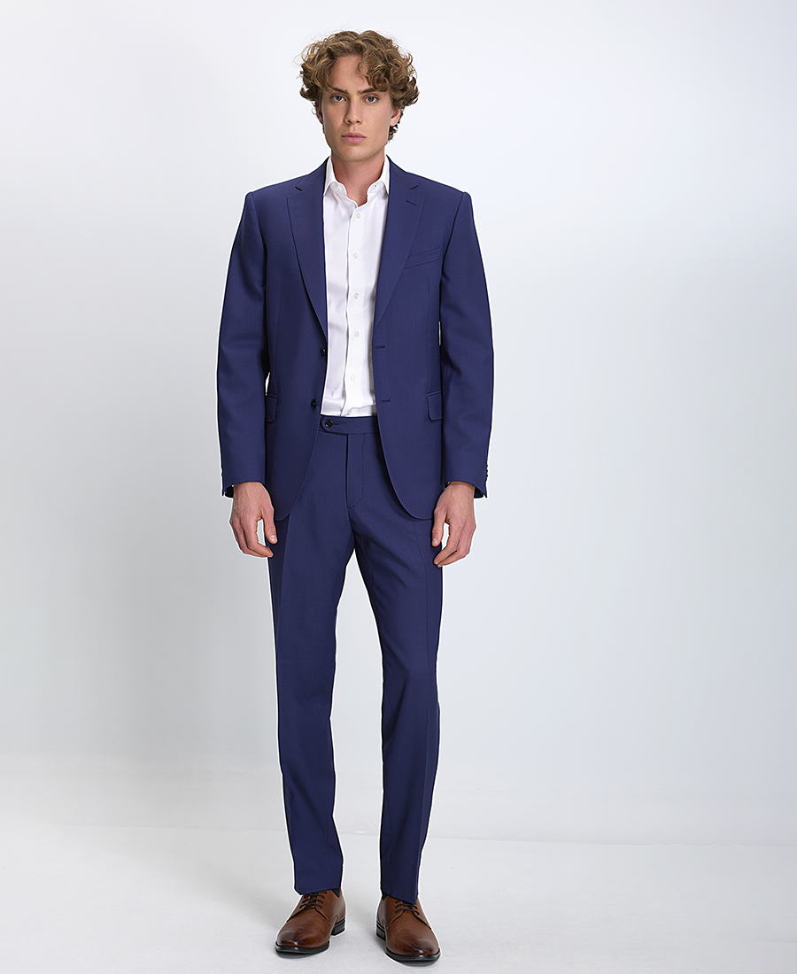 Kaiser Hoff Ανδρικό Κοστούμι Slim Fit Από Superfine Wool Μπλε