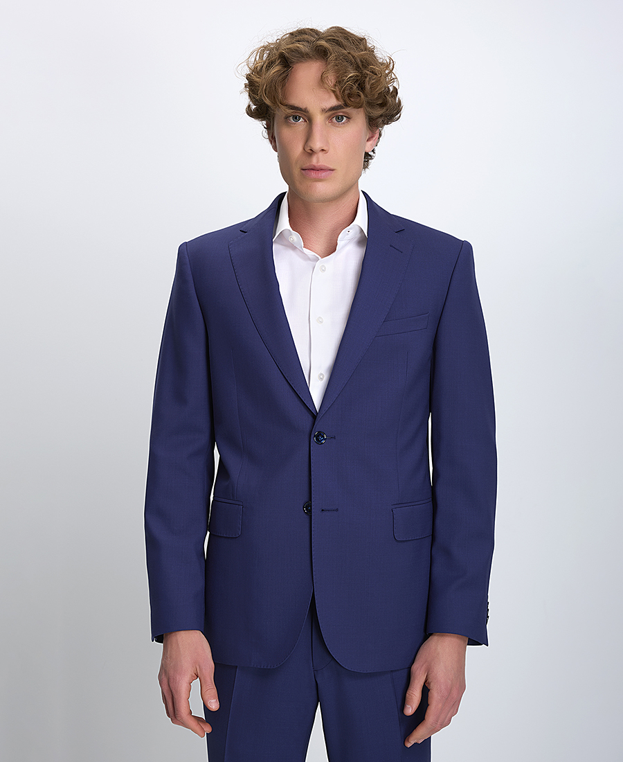 Kaiser Hoff Ανδρικό Κοστούμι Slim Fit Από Superfine Wool Μπλε φωτογραφία