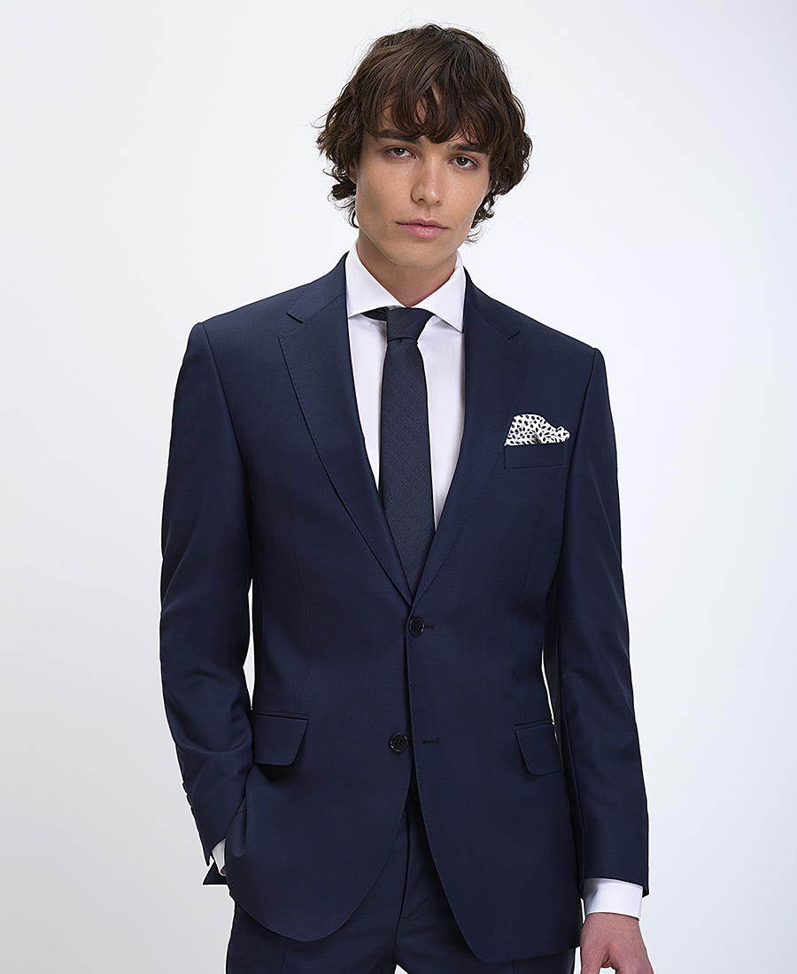 Vardas Ανδρικό Κοστούμι Slim Fit Μάλλινο Super 110’s Μπλε φωτογραφία