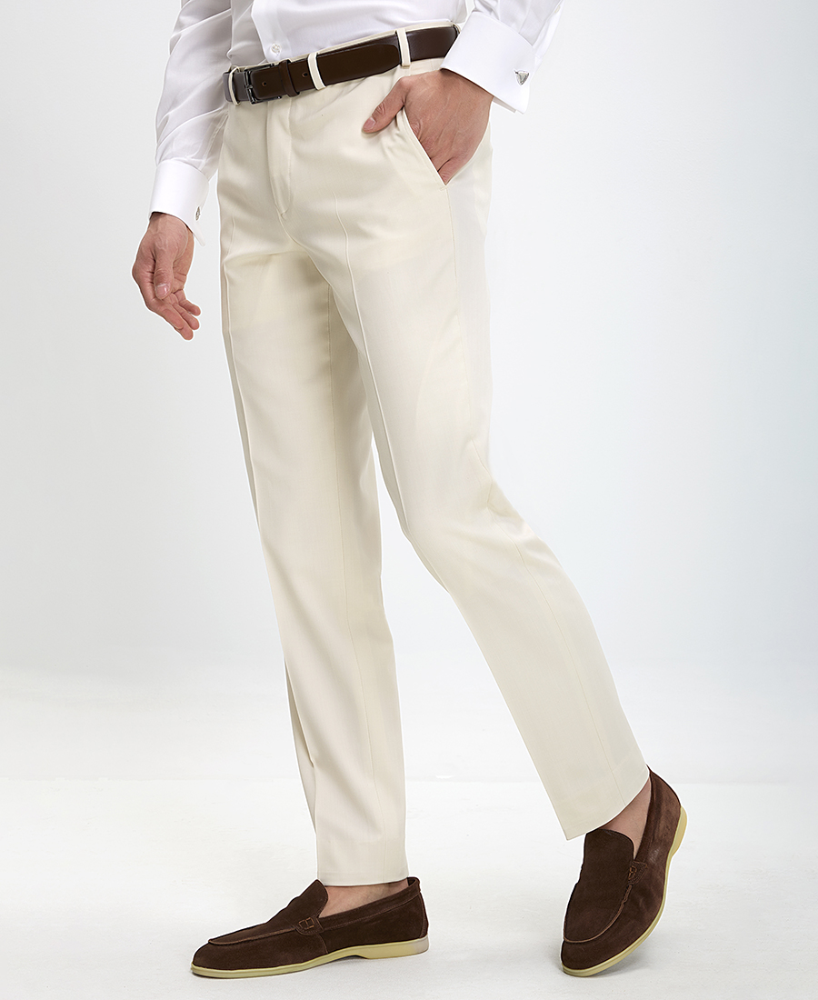 Hd x Vardas Ανδρικό Κοστούμι Slim Fit σε Εκρού φωτογραφία