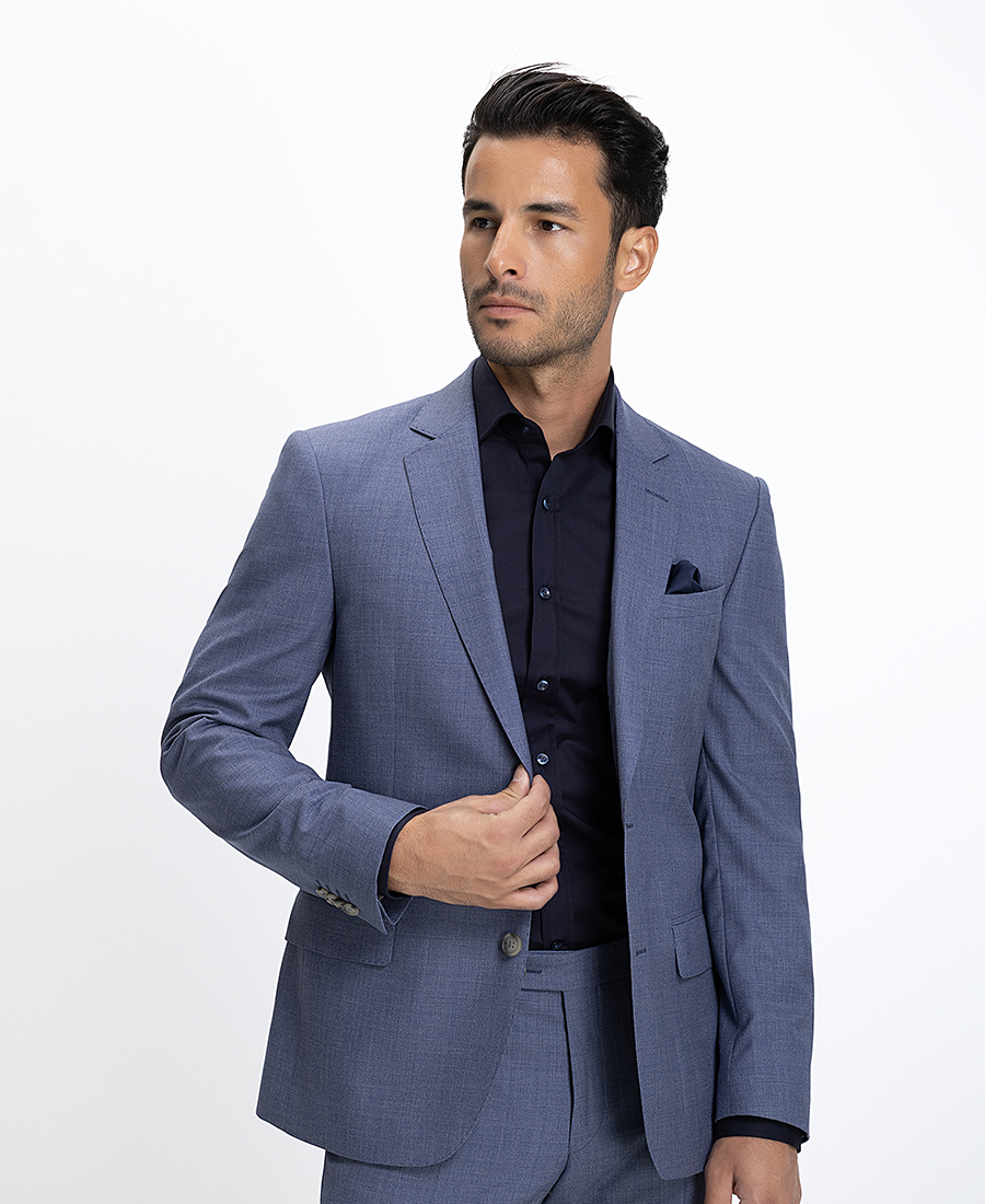 Hd x Vardas Ανδρικό Κοστούμι Slim Fit με Μετάξι Μπλε φωτογραφία