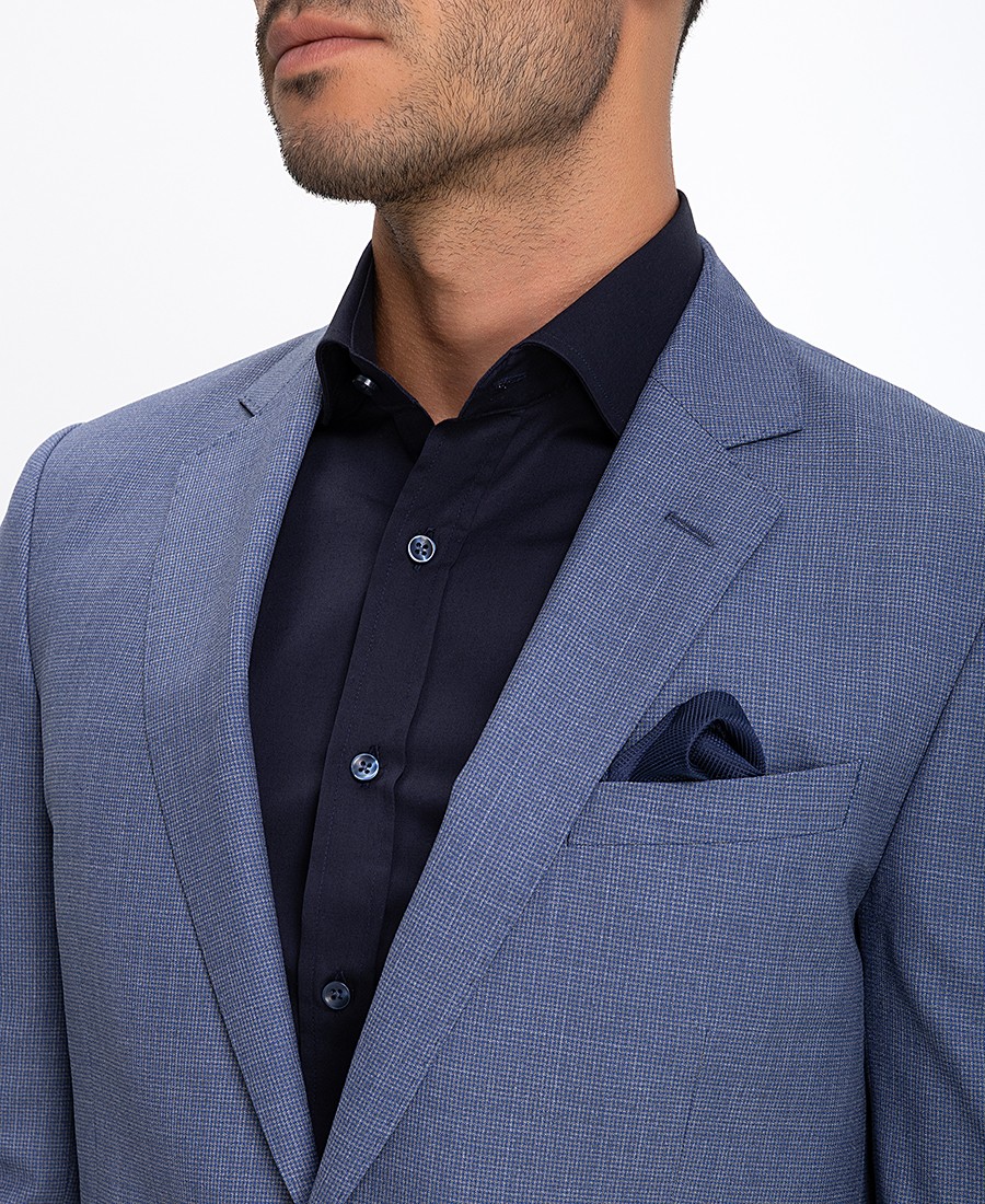 Hd x Vardas Ανδρικό Κοστούμι Slim Fit με Μετάξι Μπλε φωτογραφία