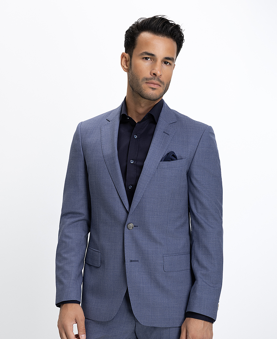 Hd x Vardas Ανδρικό Κοστούμι Slim Fit με Μετάξι Μπλε φωτογραφία