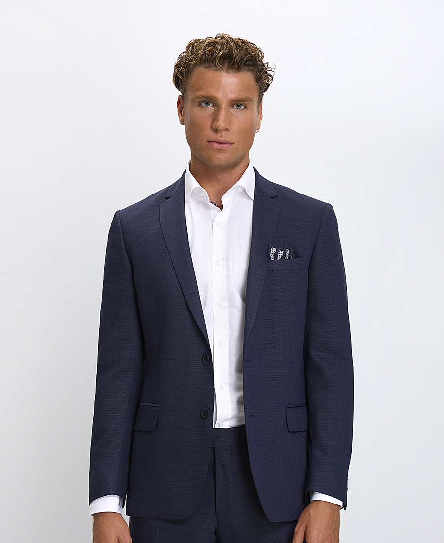 Vardas Ανδρικό Κοστούμι Modern Fit με Μικροσχέδιο σε Μπλε φωτογραφία