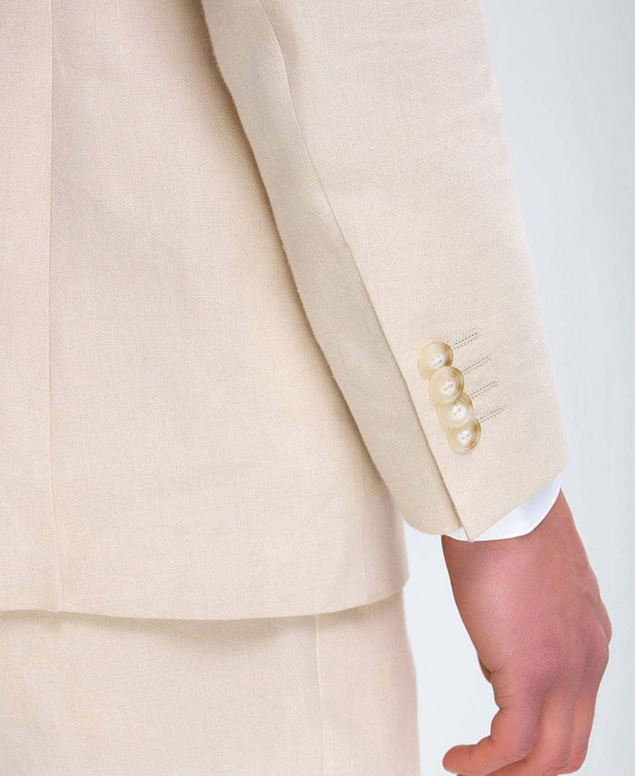 Vardas Ανδρικό Κοστούμι Slim Fit Από Λινό Εκρού φωτογραφία