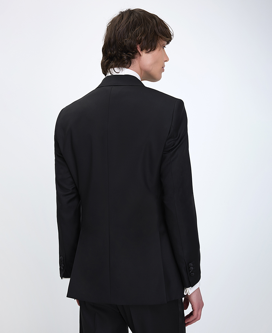 Vardas Ανδρικό Tuxedo Slim Fit Μαύρο Με Σατέν Πέτο φωτογραφία