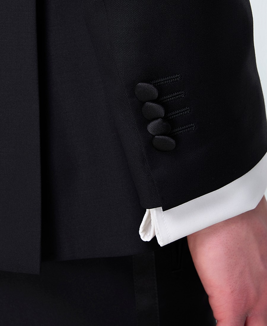 Vardas Ανδρικό Tuxedo Slim Fit Μαύρο Με Σατέν Πέτο φωτογραφία