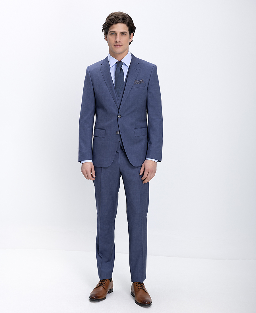 Boss Ανδρικό Μάλλινο Κοστούμι Slim Fit