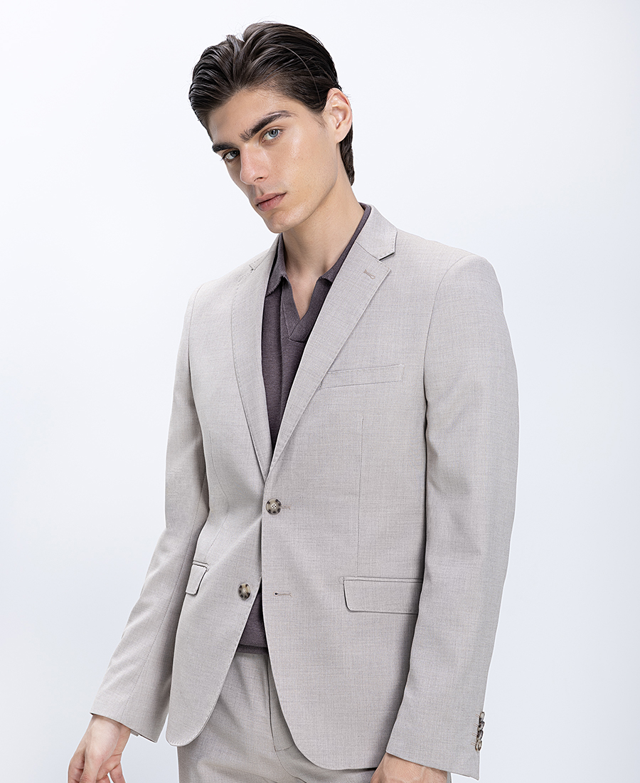 Ανδρικό Κοστούμι Slim Fit Με Κλασικό Πέτο φωτογραφία