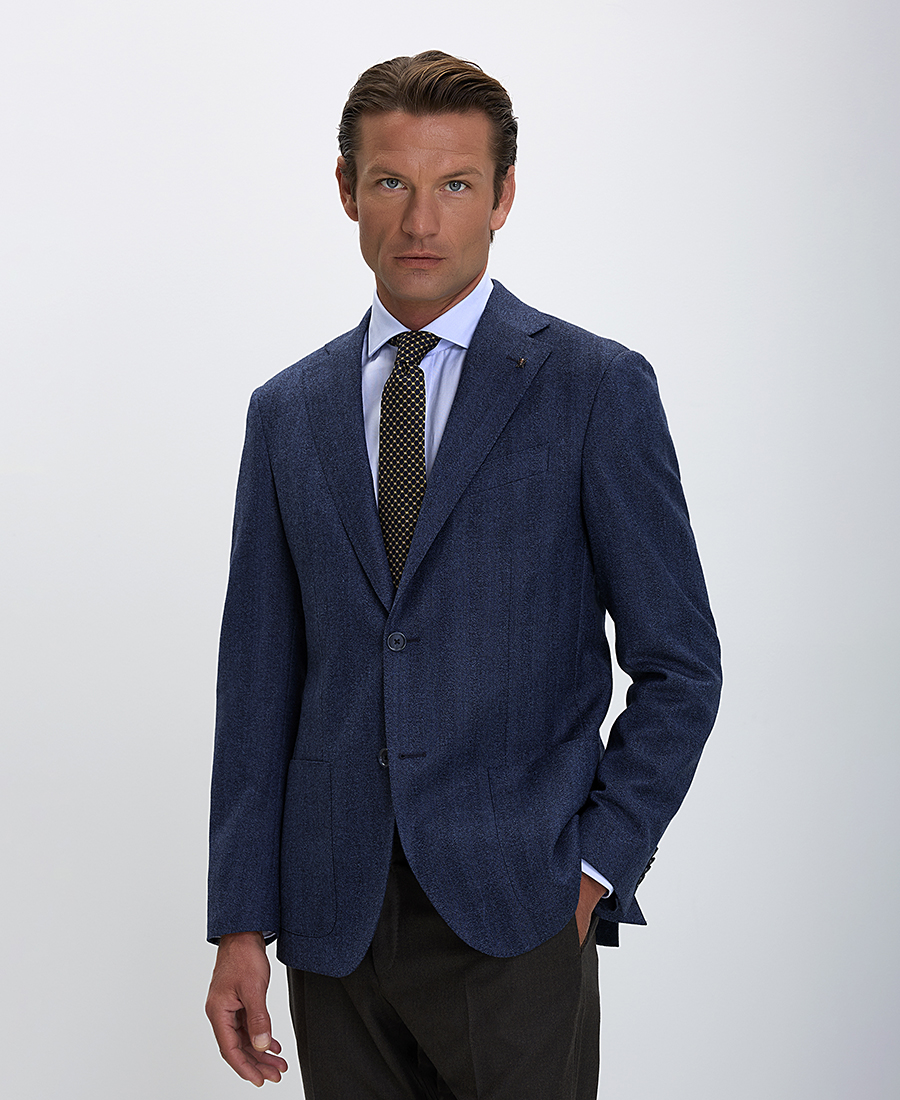 CC Collection Corneliani CC Collection Corneliani Ανδρικό Μάλλινο Σακάκι Modern Fit σε Μπλε